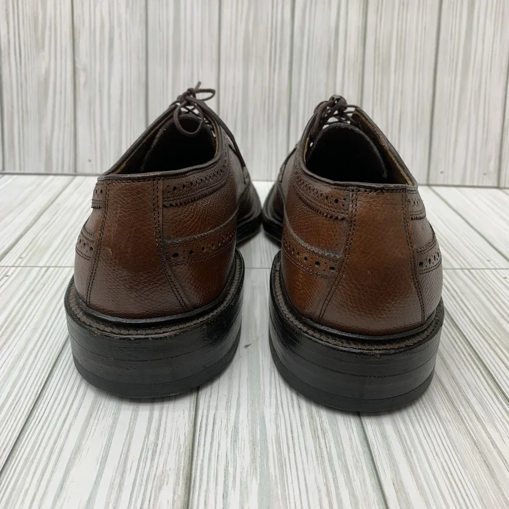 VTG Allen Edmonds 9157 MacNeil Brown Pebbled Leather Wingtip Brogue Shoes 9.5 B‎
